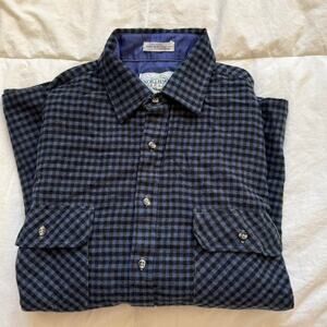Vintage Northwest Territory Check Shirt M Long Sleeve Blue Black Casual gorpcore